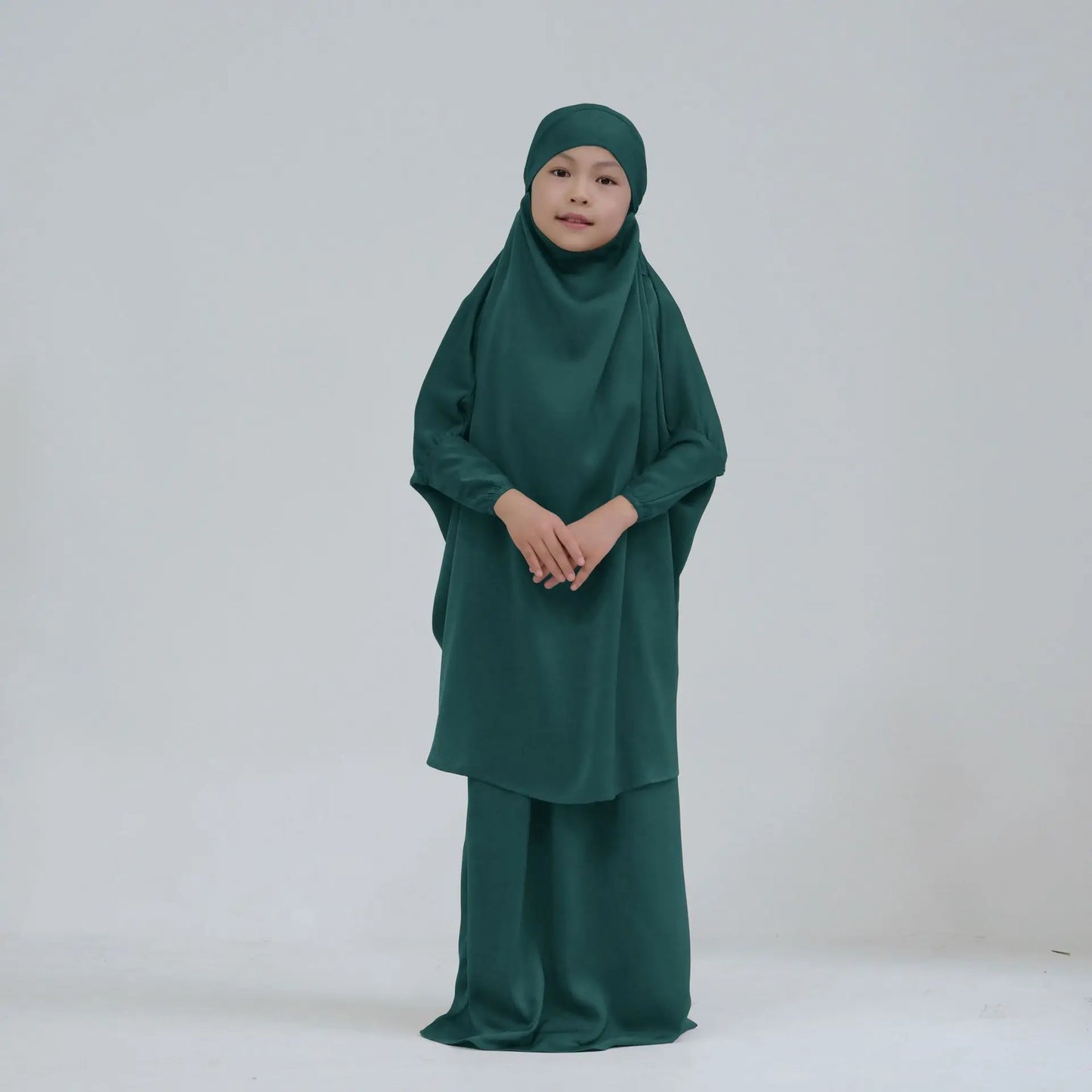 Abaya Kinder Mädchen Hijab Kleid Mit Kapuze Khimar Gebetskleidung Islamische Kleidung Volle Abdeckung Burka Niqab 2teilig