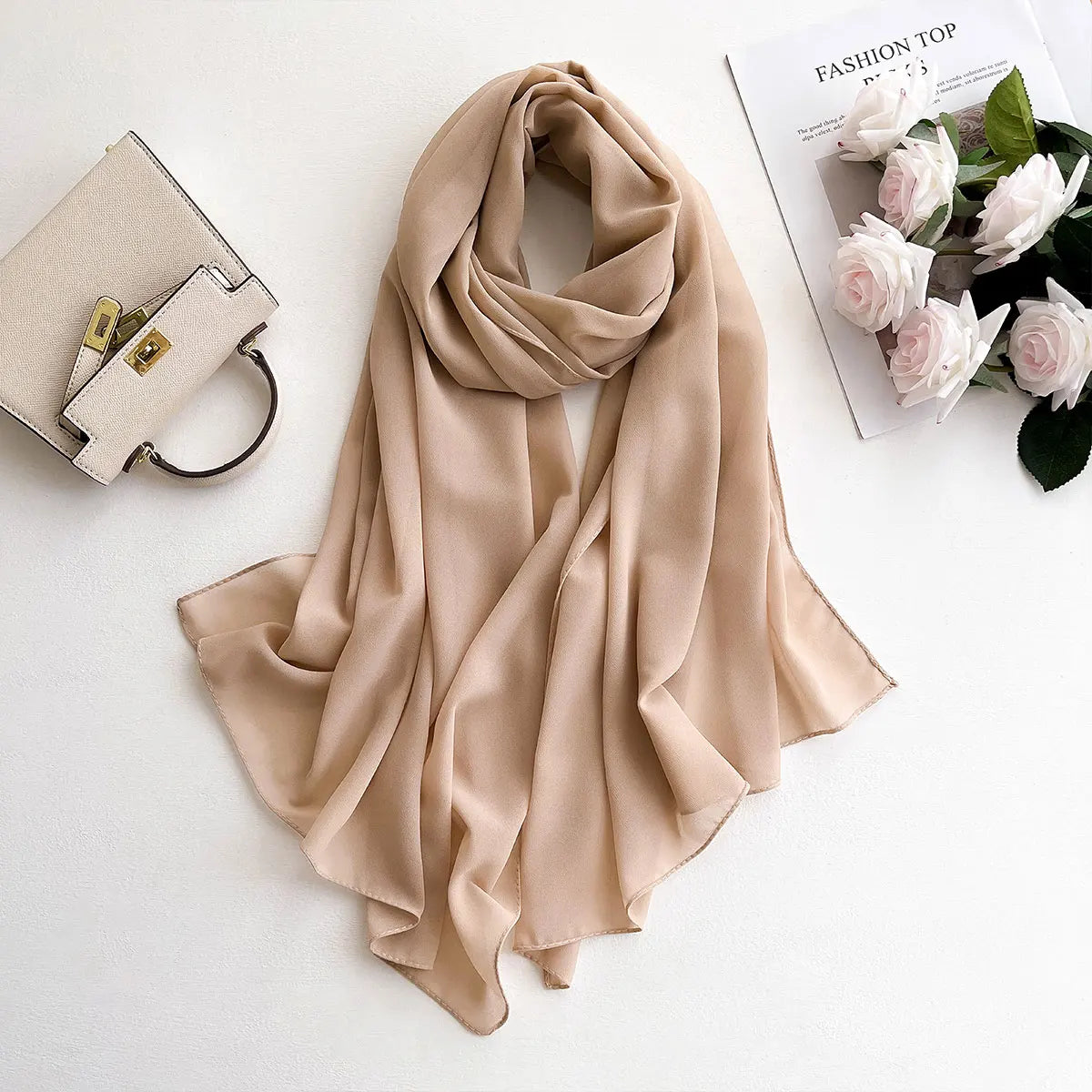 Hijab frauen Chiffon Schal Premium Chiffon Muslimischen Hijabs Einfarbig Schals