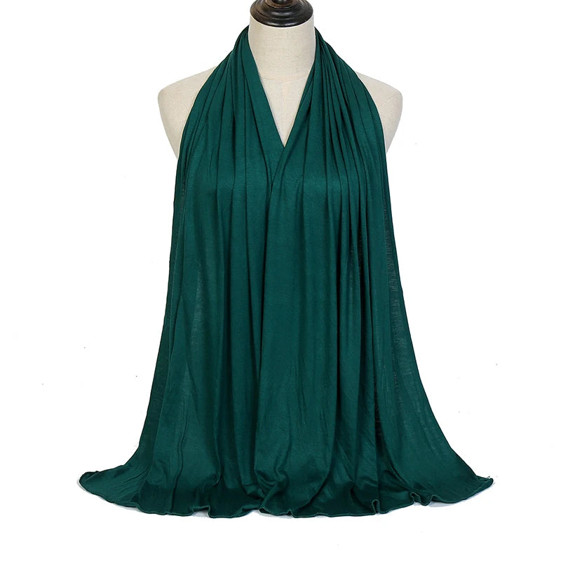 Premium Baumwolljersey Hijab Schal Muslim Langer Schal Einfarbig Weich Turban Krawatte Weibliches Stirnband 170x60cm