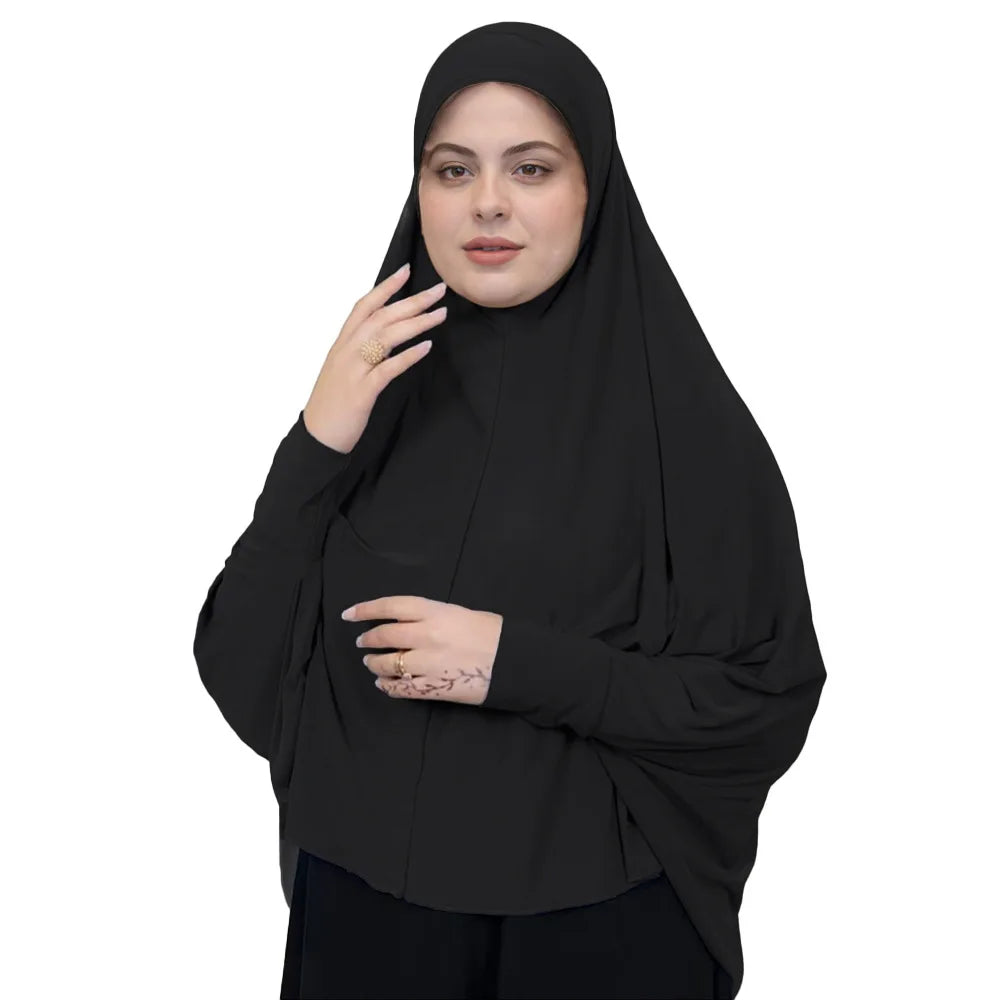 Muslimische Frauen Gebet Hijab Langer Schal Abaya Islamische Kleidung Schlicht Lang Khimar Eid Ramadan Kopfschmuck