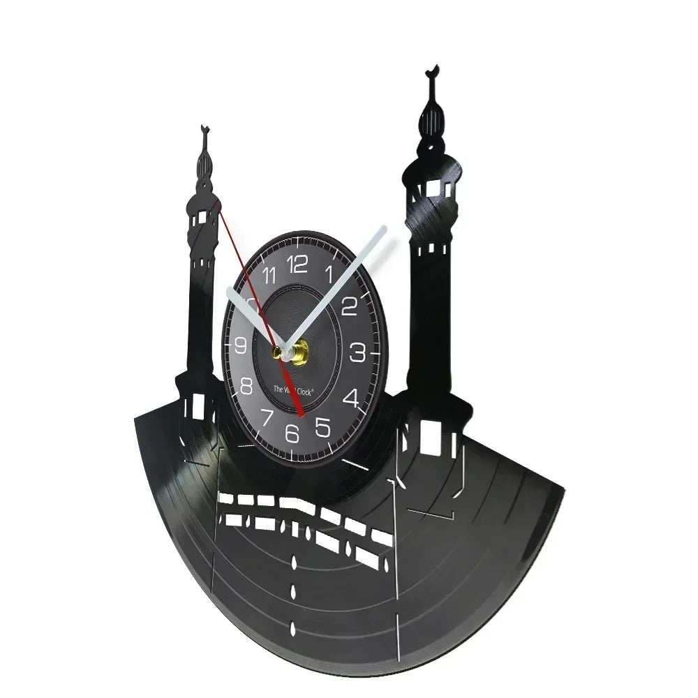 Mekka Wandkunst Wanduhr Islamisch Retro Kabba Muslimische Architektur Dekoration Uhr Geschenk