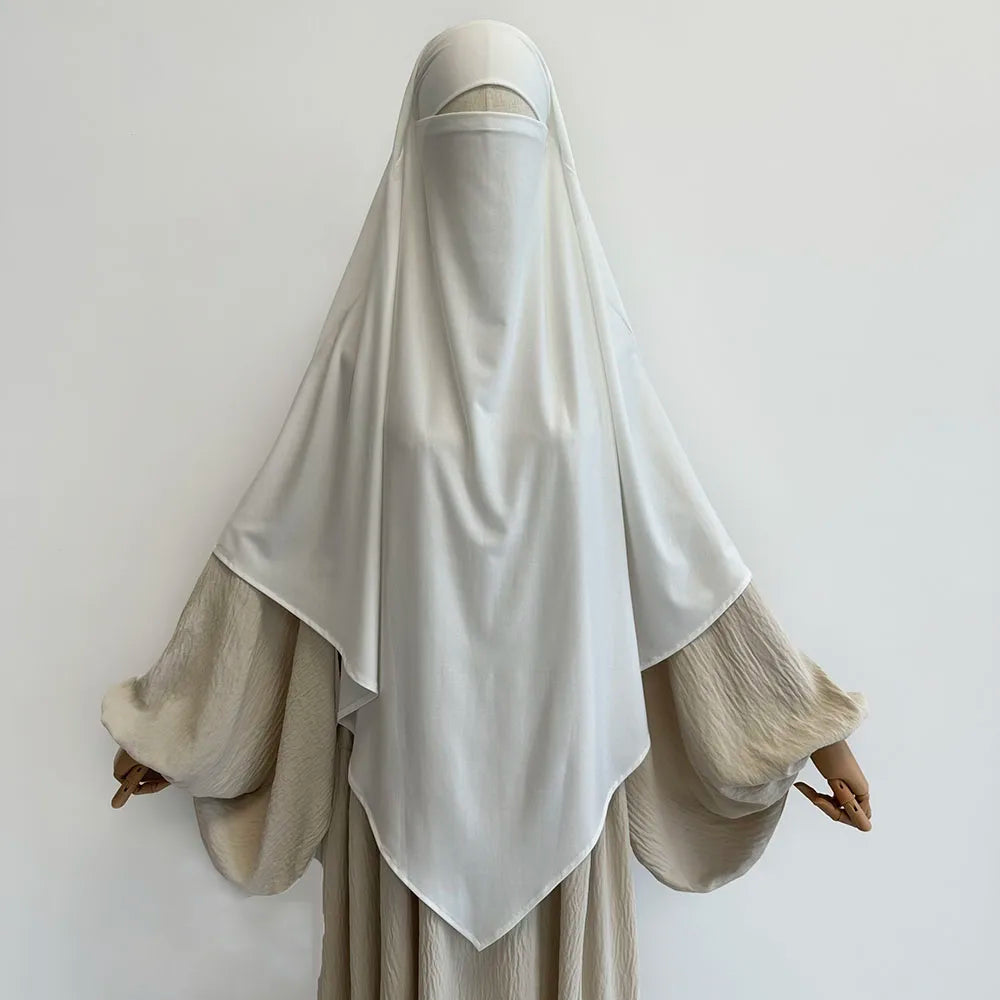 Premium Khimar, dehnbar, atmungsaktiv, hochwertig, einlagig, muslimische Frauen, islamischer Gebetshijab in Diamantform