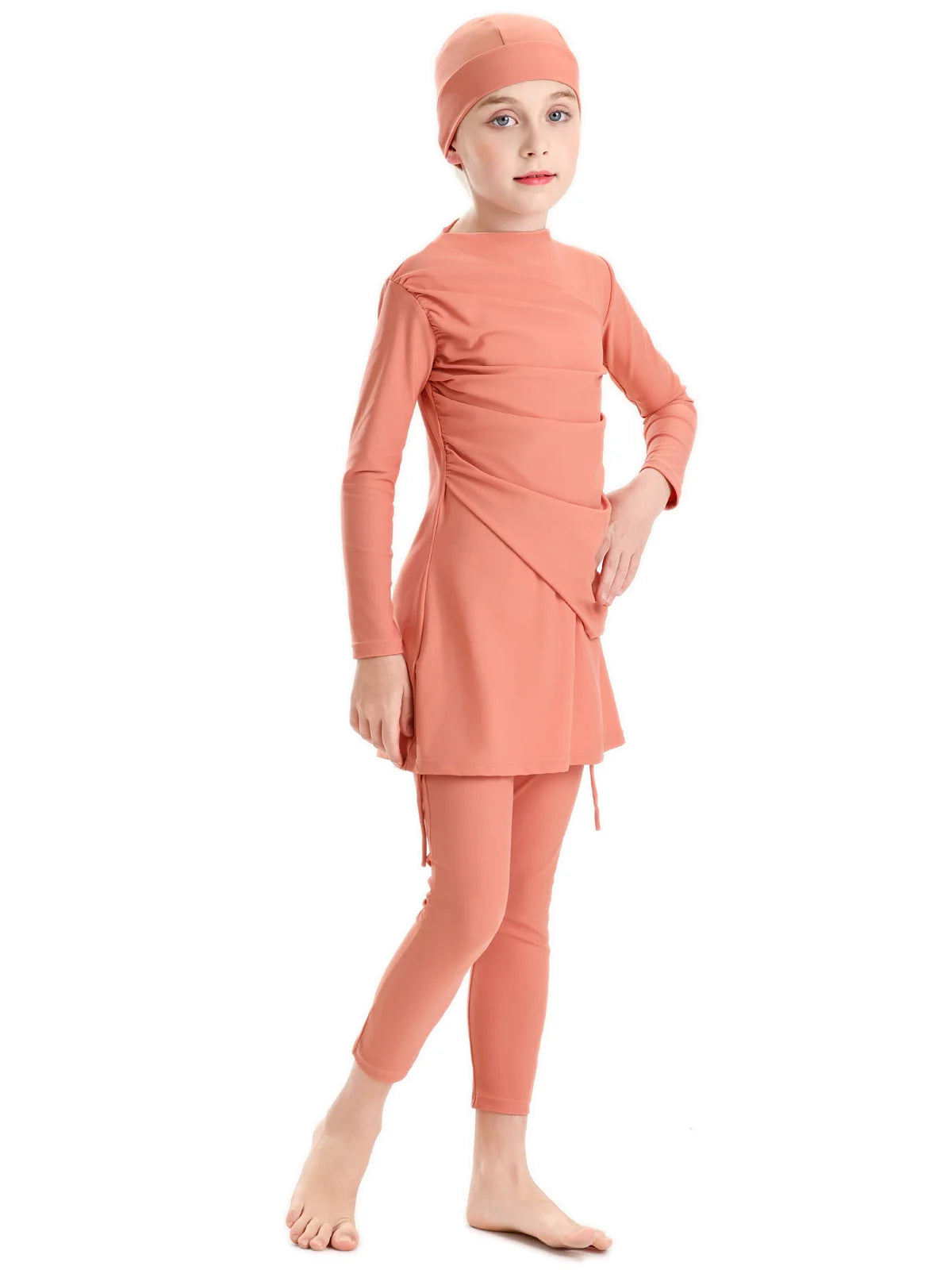Burkini Abaya 3 teilig Set Kinder Bademode Mädchen Mit Badekappe Kleidung