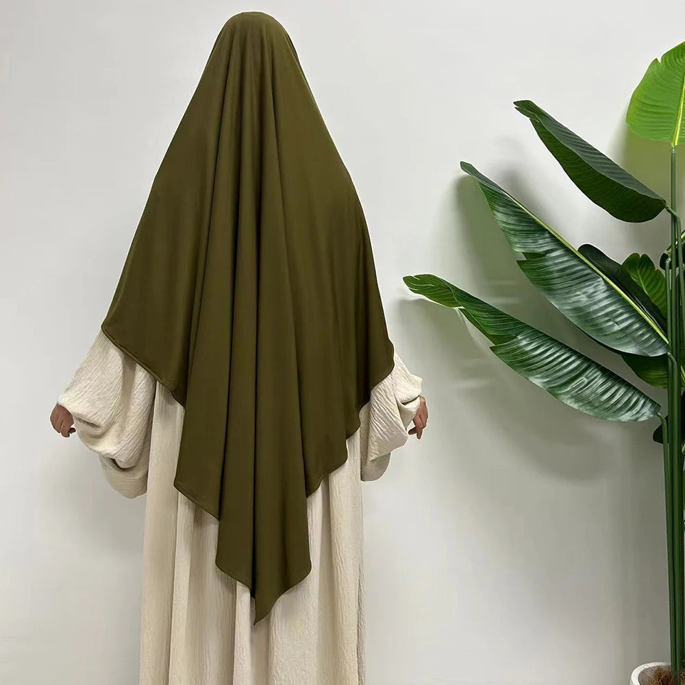 Premium Khimar, dehnbar, atmungsaktiv, hochwertig, einlagig, muslimische Frauen, islamischer Gebetshijab in Diamantform