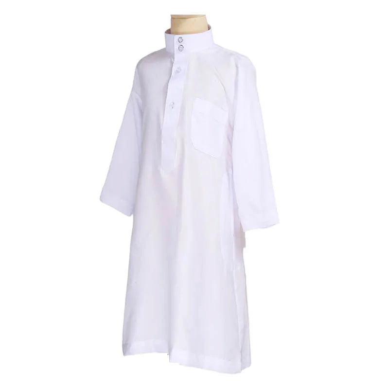 Abaya Muslimische Kinder Kleid Jubba Thobe Jungen Weiß Kaftan Islamische Kinder Gebet Robe