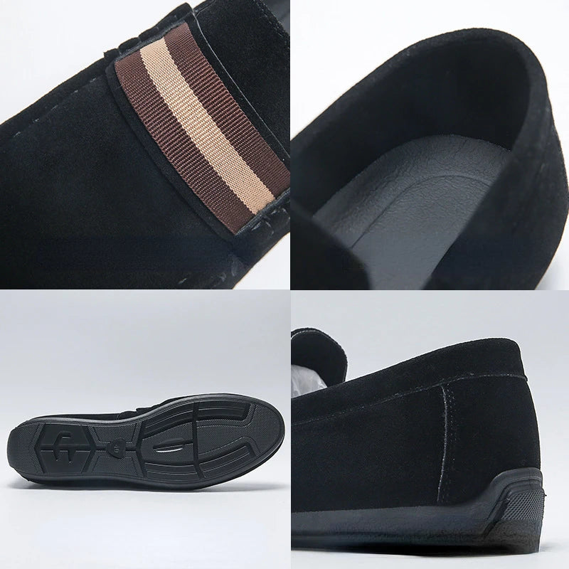 Mokassins Frühling Herren Freizeitschuhe Wildleder für Männer Hochwertige Wohnungen Herren Wanderschuhe bequeme Herren Fahrschuhe
