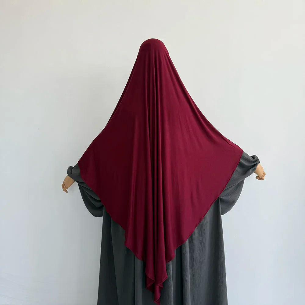 Khimar aus hochwertigem Baumwolljersey, dehnbar, leicht, atmungsaktiv, einlagig, Islam, muslimische Frauen, Eid, Ramadan, langes Gebet, Hijab Khimar