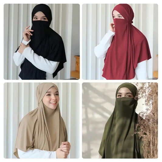 Großer, einfarbiger muslimischer Schal für Damen, Hijab, islamischer muslimischer Hijab, Turban, Schal, Khimar-Kopftücher