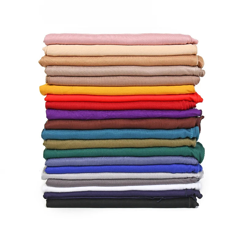 Premium Baumwolljersey Hijab Schal Muslim Langer Schal Einfarbig Weich Turban Krawatte Weibliches Stirnband 170x60cm