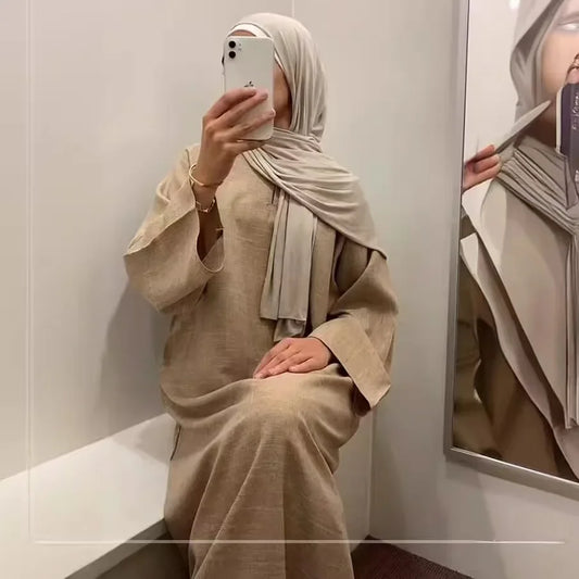 Abaya Lockeres, elegantes, reines Farbkleid  lässiges, bequemes Maxikleid