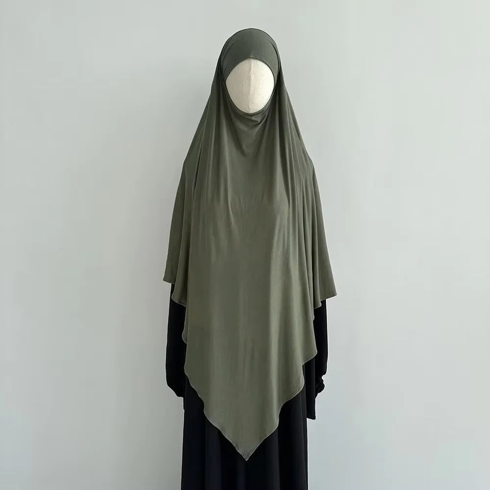 Khimar aus hochwertigem Baumwolljersey, dehnbar, leicht, atmungsaktiv, einlagig, Islam, muslimische Frauen, Eid, Ramadan, langes Gebet, Hijab Khimar