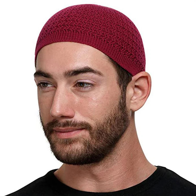 Gestrickte Muslimische Männer Gebetshüte Islamische Mütze Herren