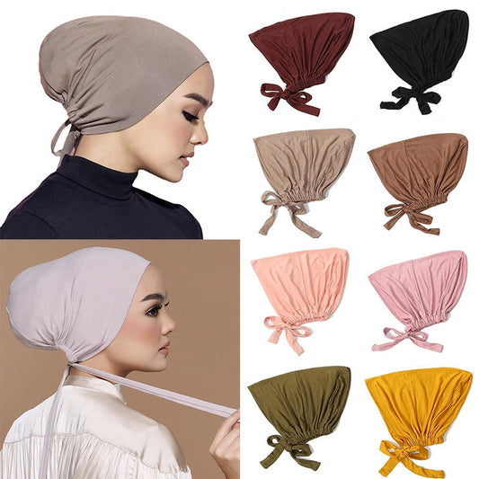 weiche muslimische Turbanmütze Innere Hijab-Kappen Islamische Untertuch Hüte weibliche Kopfbedeckung