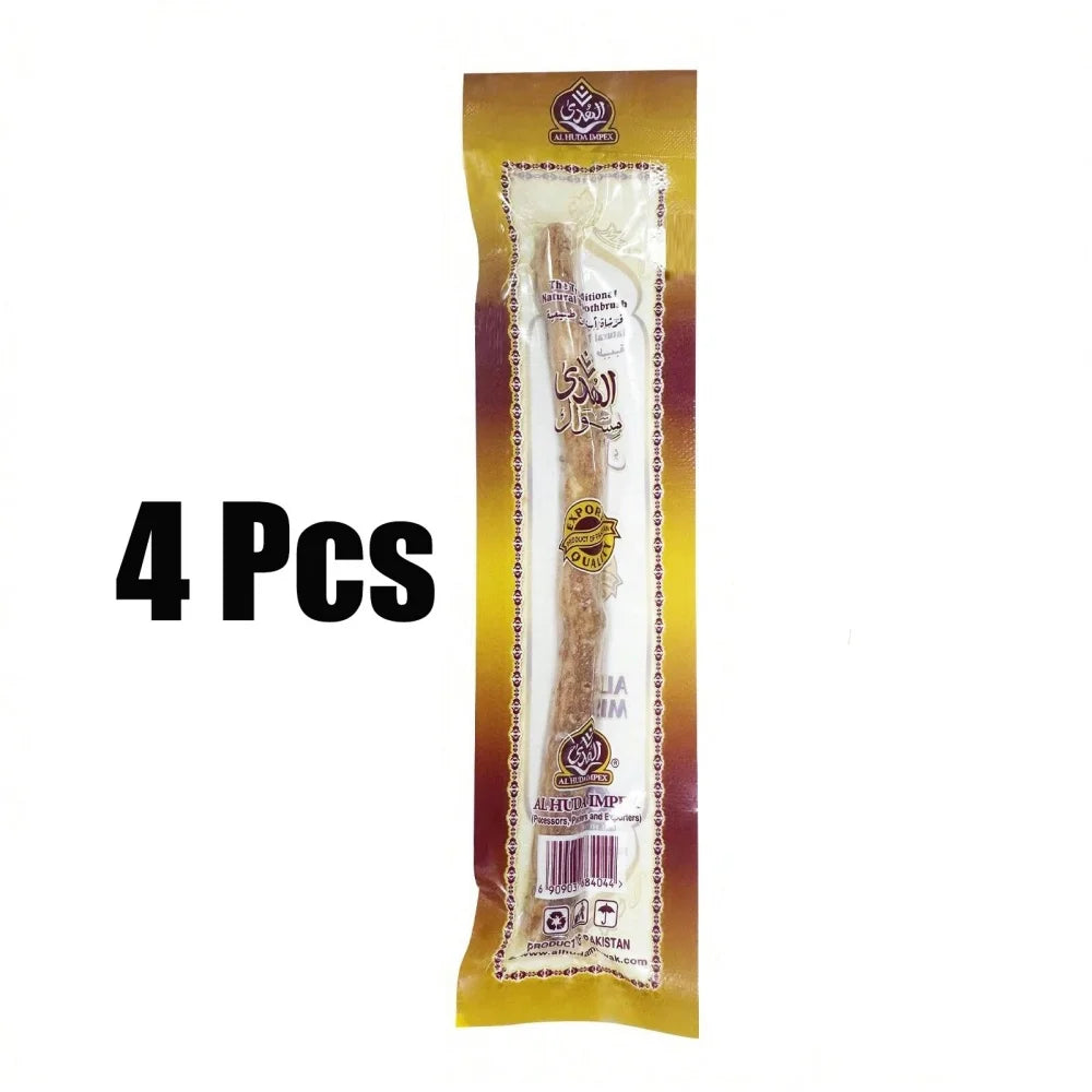 Premium-Zahnbürstenstab aus natürlichem Ast-Miswak, für unterwegs und den täglichen Gebrauch, aus Holz + Bambus-Griff aus Ast-Bambus, als Geschenk
