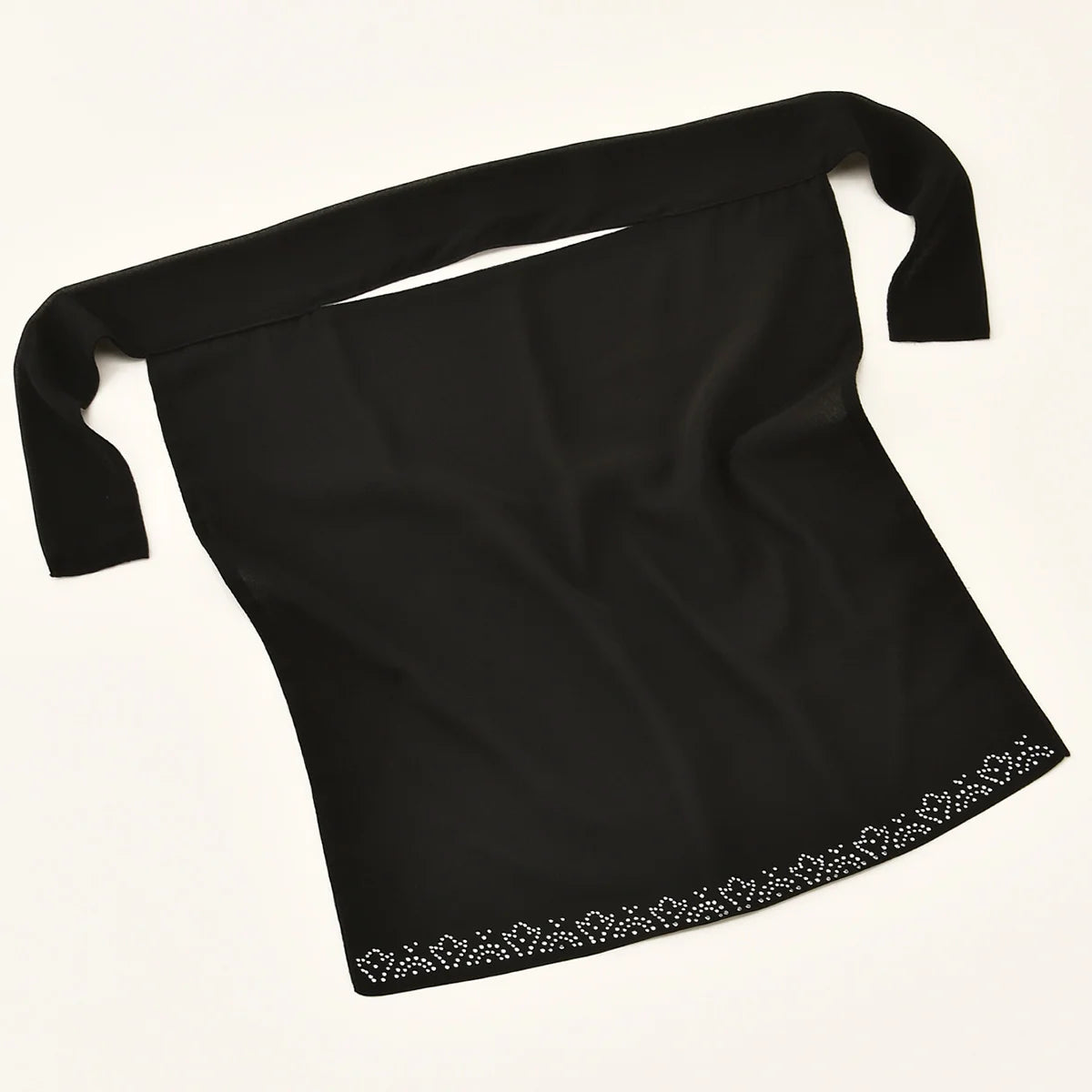 Muslimischer Chiffon-Niqab für Damen, schimmernde Strass-Dekoration, Gesichtsbedeckung, Premium-Chiffon, schwarzer Schleier, Ramadan-Gebets-Hijab
