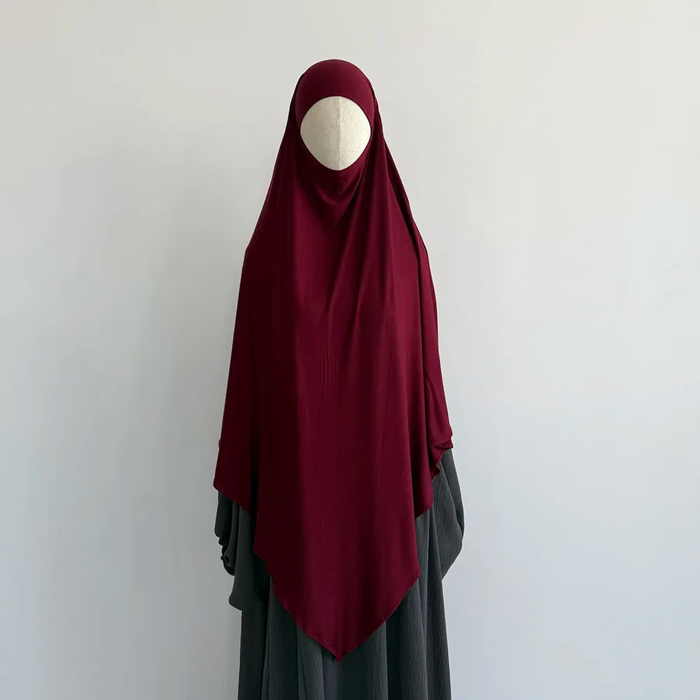 Khimar aus hochwertigem Baumwolljersey, dehnbar, leicht, atmungsaktiv, einlagig, Islam, muslimische Frauen, Eid, Ramadan, langes Gebet, Hijab Khimar