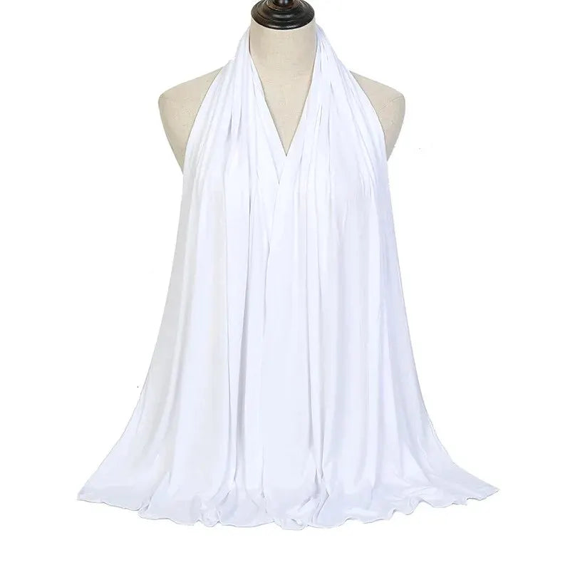 Baumwolljersey-Hijab-Schal, langer muslimischer Schal, schlicht, weich, Turban 170 x 60 cm