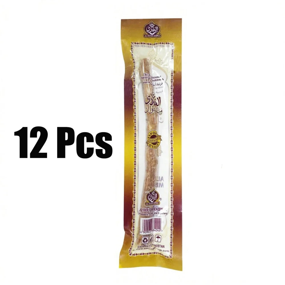 Premium-Zahnbürstenstab aus natürlichem Ast-Miswak, für unterwegs und den täglichen Gebrauch, aus Holz + Bambus-Griff aus Ast-Bambus, als Geschenk