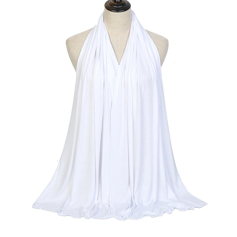 Premium Baumwolljersey Hijab Schal Muslim Langer Schal Einfarbig Weich Turban Krawatte Weibliches Stirnband 170x60cm