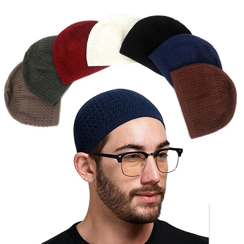 Gestrickte Muslimische Männer Gebetshüte Islamische Mütze Herren