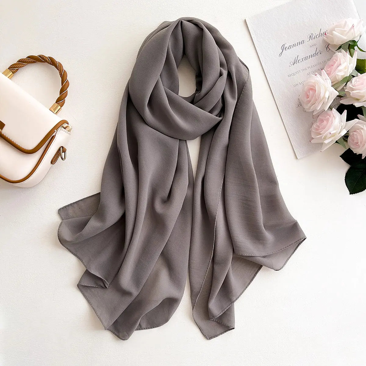 Hijab frauen Chiffon Schal Premium Chiffon Muslimischen Hijabs Einfarbig Schals