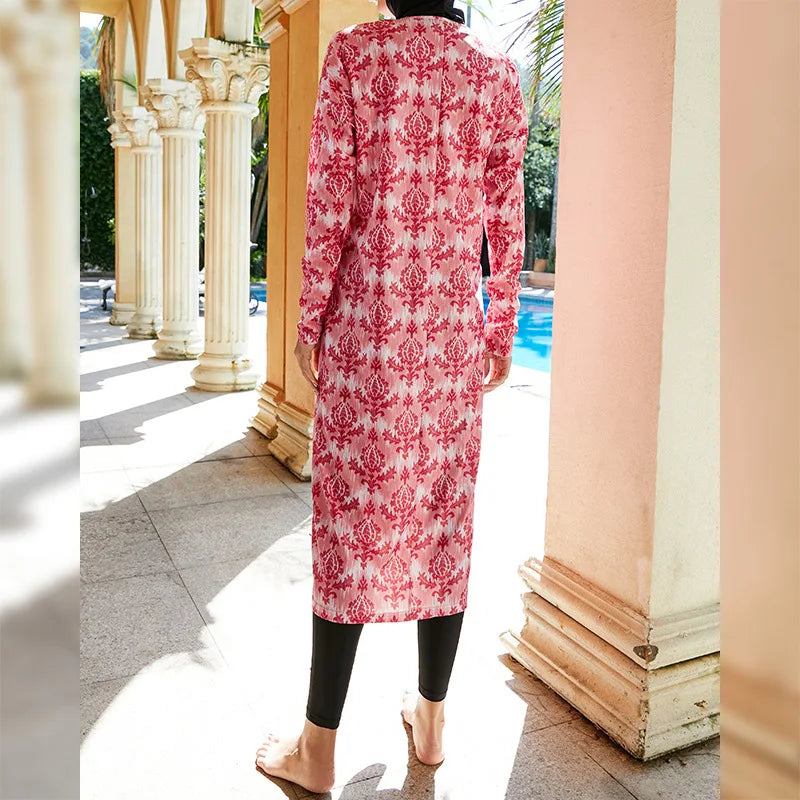 3teilig Muslimischen Burkini Bademode Abaya Badeanzug Für Frauen Abayas Hijab Islamischen Langarm Volle Abdeckung Badeanzug Schwimmen