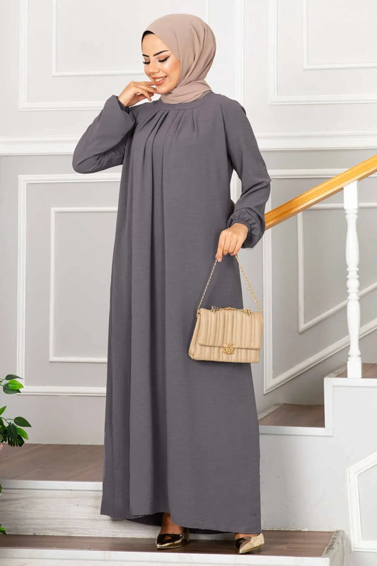 Abaya Muslimisches Kleid Bescheidene Plisseekleider Abayas für Frauen Robe Abaya Kaftan Islamische Kleidung