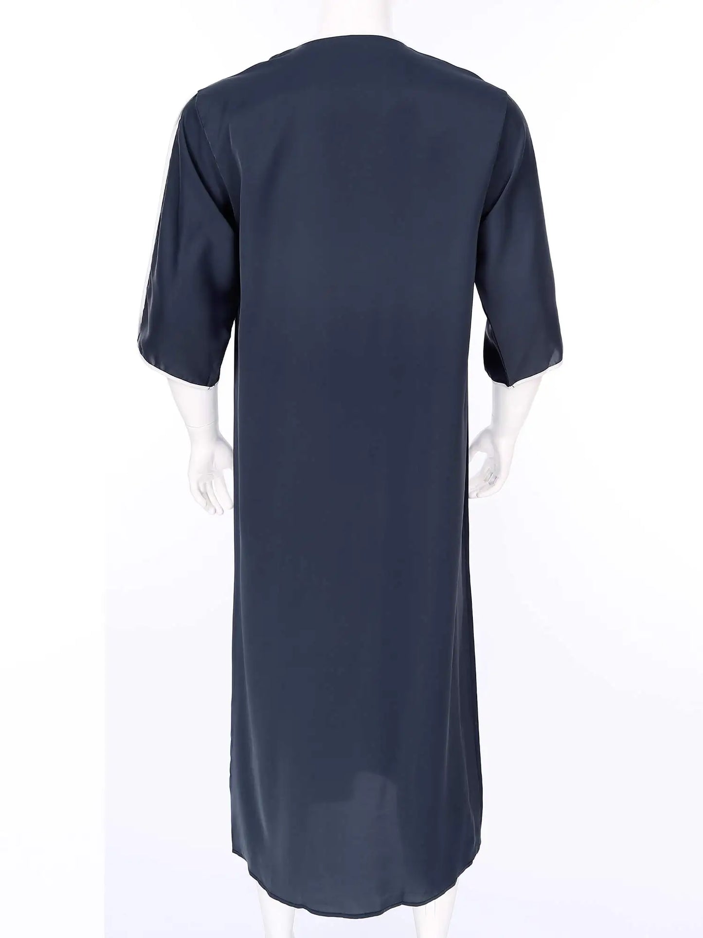 Herren Islamische Abaya Muslim Robe Halbarm Bestickt Locker Atmungsaktiv Lässig Arabisches Kaftan Kleid für Ramadan Tägliche Heimkleidung