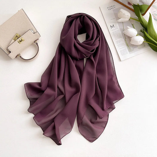 Hijab frauen Chiffon Schal Premium Chiffon Muslimischen Hijabs Einfarbig Schals