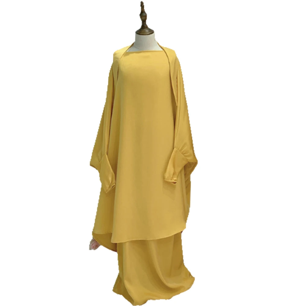 Abaya Kinder Mädchen Hijab Kleid Mit Kapuze Khimar Gebetskleidung Islamische Kleidung Volle Abdeckung Burka Niqab 2teilig
