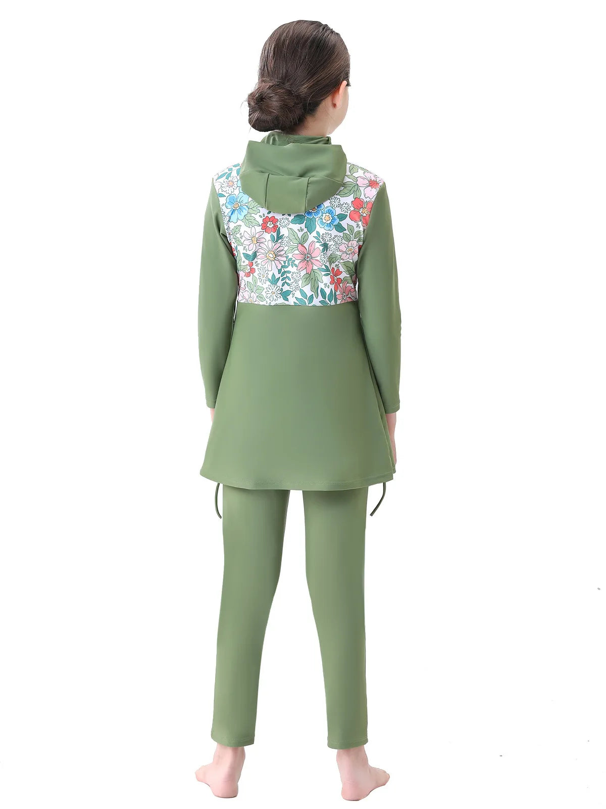 Kinder Bescheidenheit Burkinis Sets Muslimische Kinder Mädchen Kapuzen Hijab Badeanzug Badekostüme Kinder Strandanzug Bademode Zweiteilige Sets