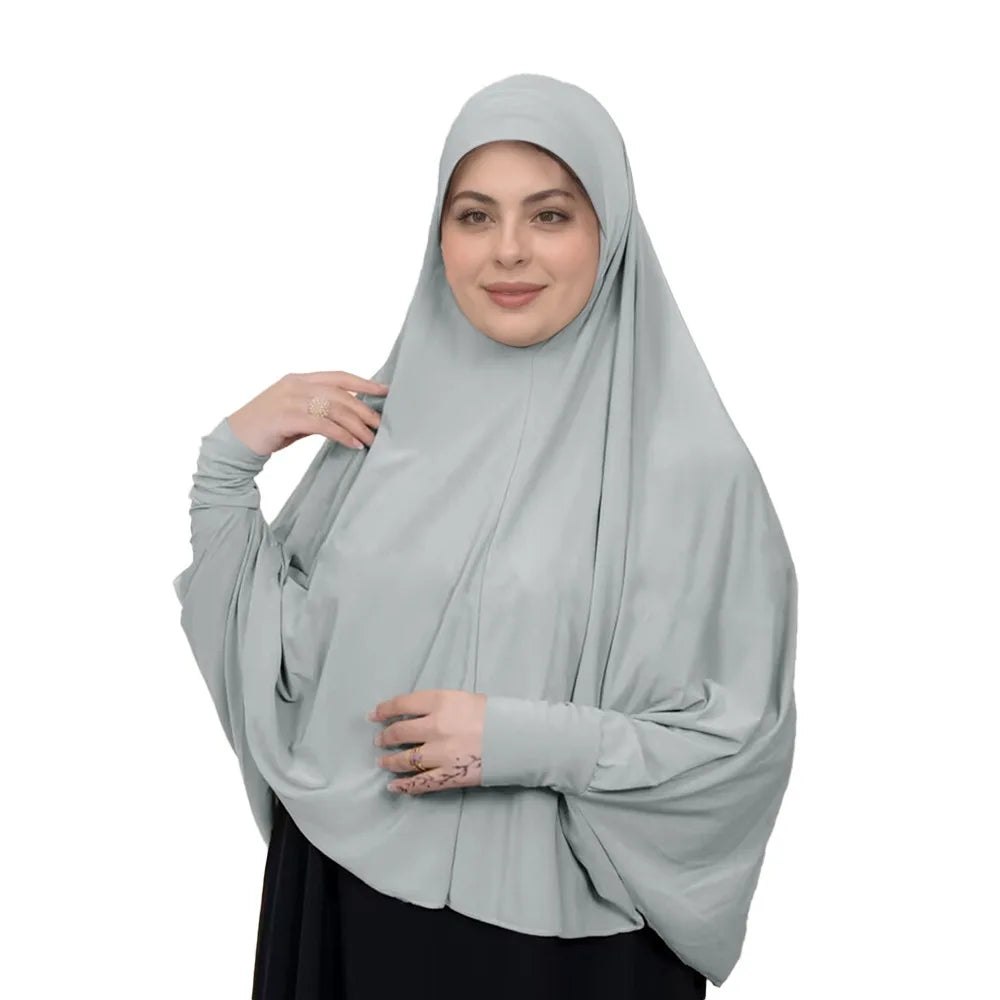 Muslimische Frauen Gebet Hijab Langer Schal Abaya Islamische Kleidung Schlicht Lang Khimar Eid Ramadan Kopfschmuck