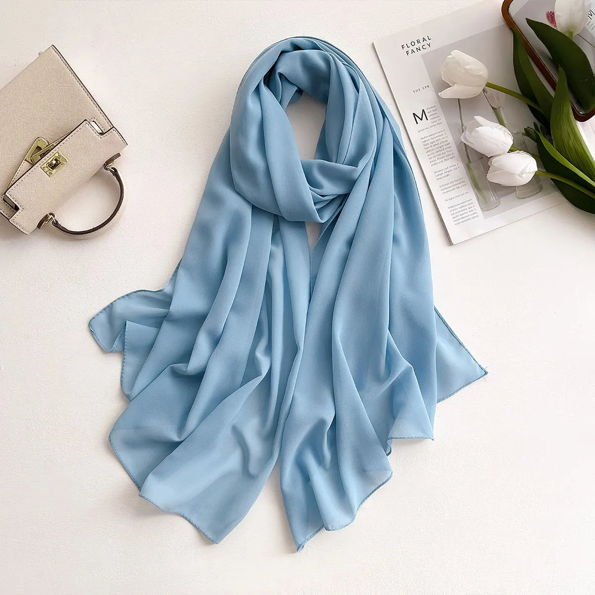 Hijab frauen Chiffon Schal Premium Chiffon Muslimischen Hijabs Einfarbig Schals