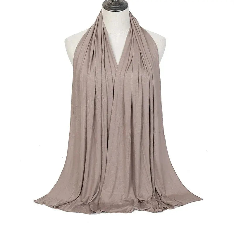 Baumwolljersey-Hijab-Schal, langer muslimischer Schal, schlicht, weich, Turban 170 x 60 cm