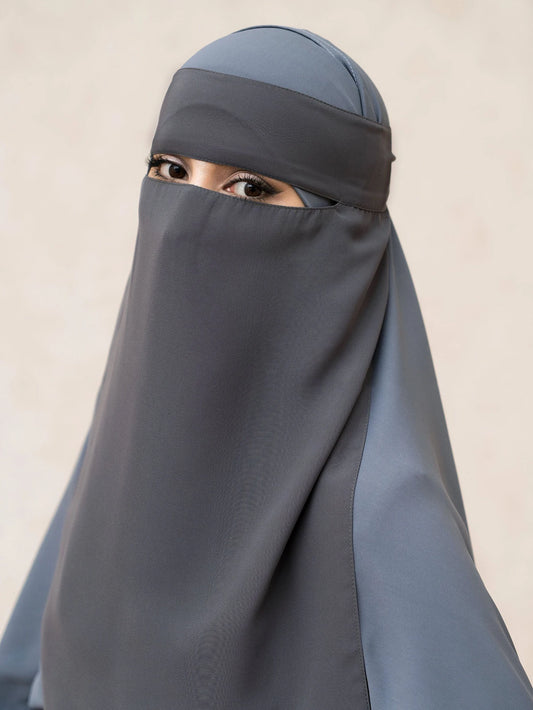 Sunnah Niqab einfarbig, vollständige Gesichtsbedeckung, muslimische Frau, Hijab-Schal, schlichtes Kopftuch,