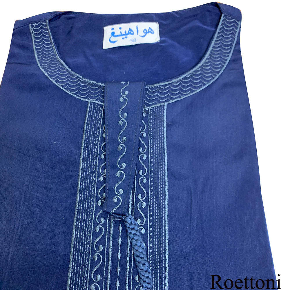 Langarm Abaya für Männer Kaftan Muslim Djellaba Islam Kleidung Gebetsmantel