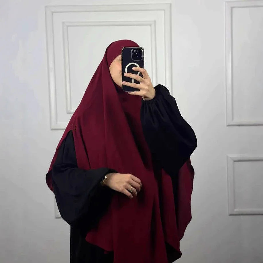 Muslimische Frauen Gebet Hijab Langer Schal Abaya Islamische Kleidung Schlicht Lang Khimar Eid Ramadan Kopfschmuck
