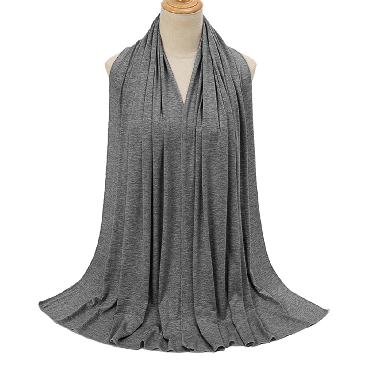 Premium Baumwolljersey Hijab Schal Muslim Langer Schal Einfarbig Weich Turban Krawatte Weibliches Stirnband 170x60cm