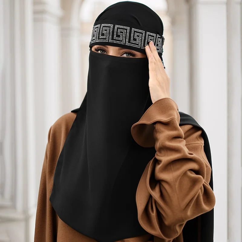 Niqab, neue Gesichtsbedeckung mit Perlen, muslimisches Gebet, Khimar, Niqab, Gesichtsbedeckung für Frauen