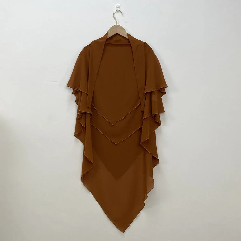 Khimar Chiffon 2-Lagig Hijab Frauen Muslim Bescheidenes Gebet Hijabs Islamische Kleidung Niqab Nikab Robe Abaya