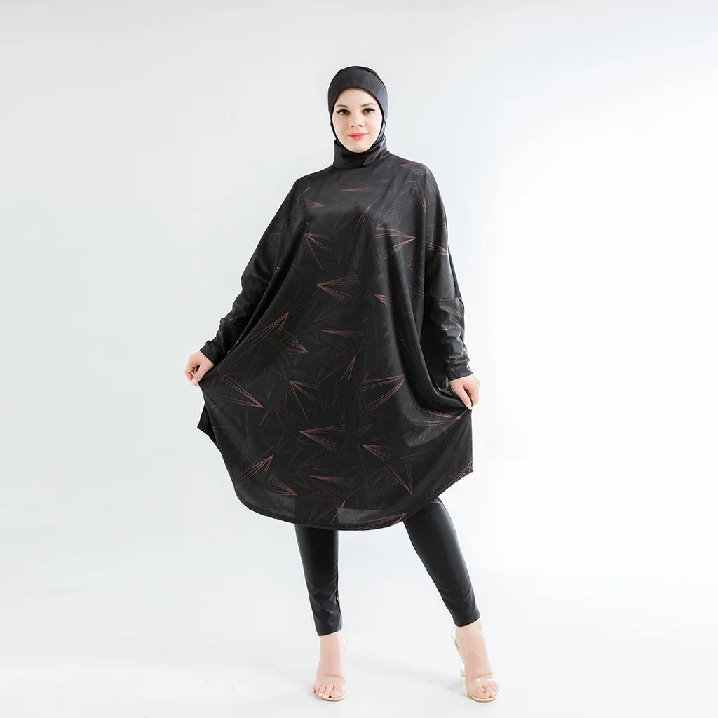 Muslimischer Burkini-Badeanzug für Frauen, bescheidene Bademode, langärmelig, Übergröße, Abaya, Abayas, Badeanzug, Überzüge, Hijab
