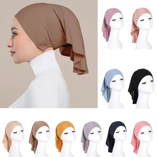muslimische innere Hijab-Kappen Stretch-Turban-Kappe islamische Untertuch-Mütze Hut Weibliches Stirnband Schals
