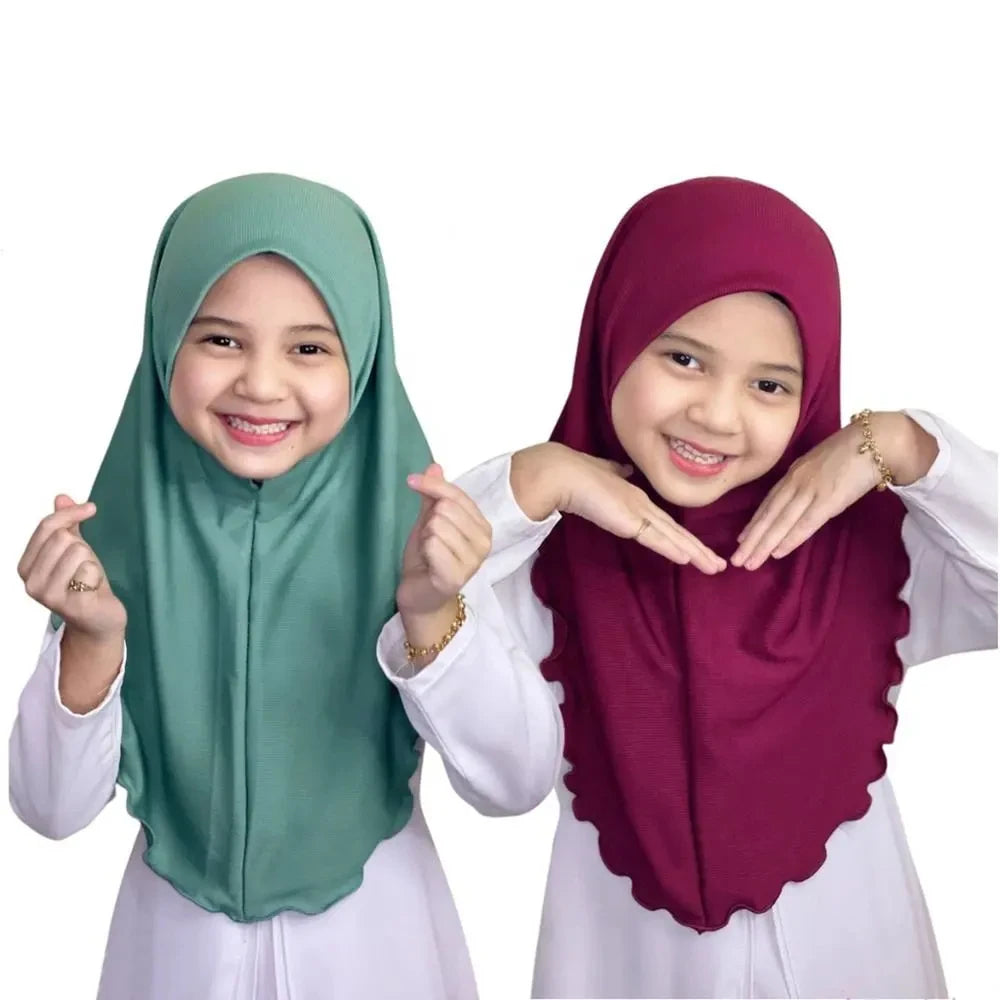 Muslimische Hijabs für Kinder Mädchen 7 bis 12 Jahre alt Islamischer Schal Schals Weiches Stretch Mädchen Kinder Hijabs