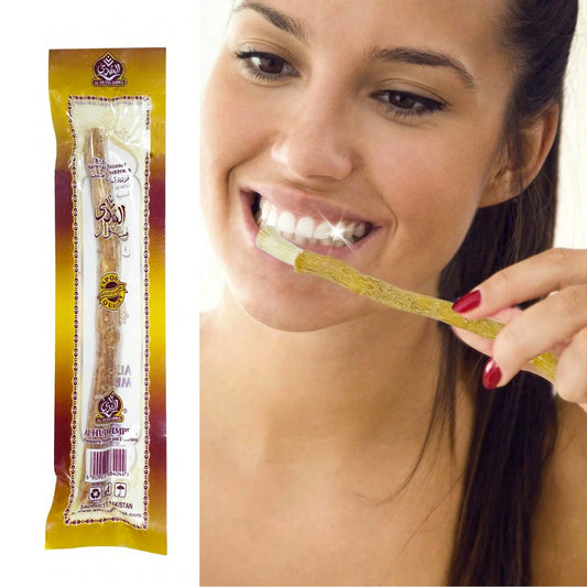Premium-Zahnbürstenstab aus natürlichem Ast-Miswak, für unterwegs und den täglichen Gebrauch, aus Holz + Bambus-Griff aus Ast-Bambus, als Geschenk
