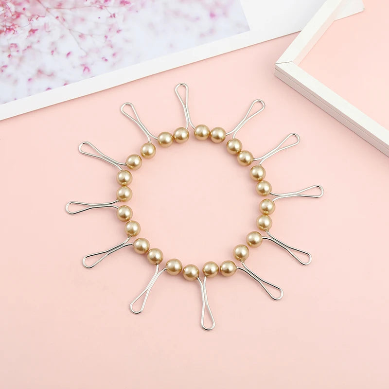 Mehrfarbige Kopftuch-Perlen-Pins, Clips, Pins, Hijab-Schal-Clips, muslimischer arabischer Schal, islamisches Zubehör, Damenschmuckps Muslim Arab Shawl Islamic Accessories Women Jewelry