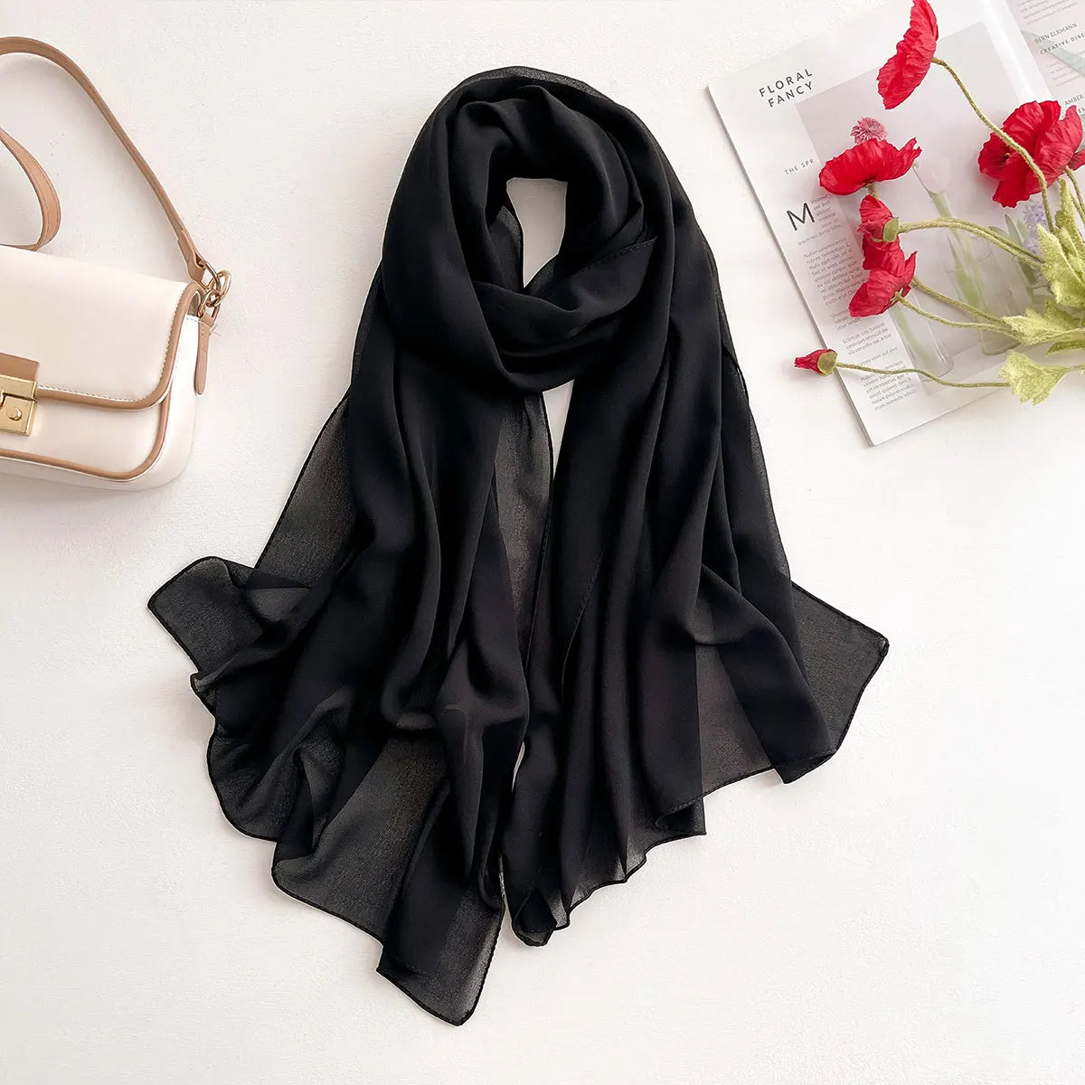 Hijab frauen Chiffon Schal Premium Chiffon Muslimischen Hijabs Einfarbig Schals