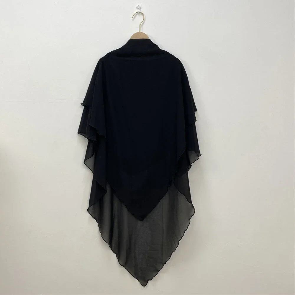 Khimar Chiffon 2-Lagig Hijab Frauen Muslim Bescheidenes Gebet Hijabs Islamische Kleidung Niqab Nikab Robe Abaya