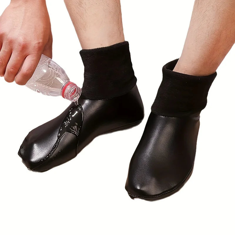 Gebetssocken für Herren dicke warme Fußsocken für Erwachsene, hohe wasserdichte Zimmersocken aus Leder für den Innenbereich