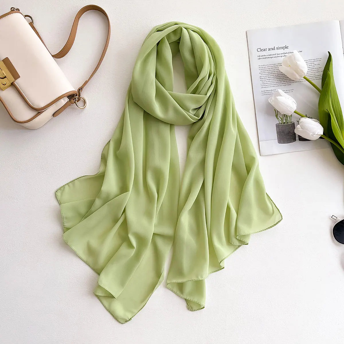 Hijab frauen Chiffon Schal Premium Chiffon Muslimischen Hijabs Einfarbig Schals