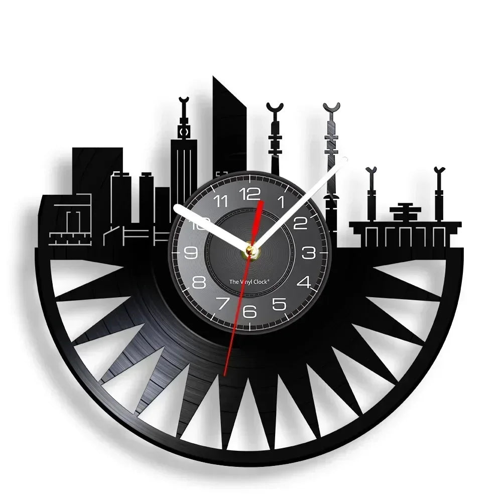 Mekka Wandkunst Wanduhr Islamisch Retro Kabba Muslimische Architektur Dekoration Uhr Geschenk